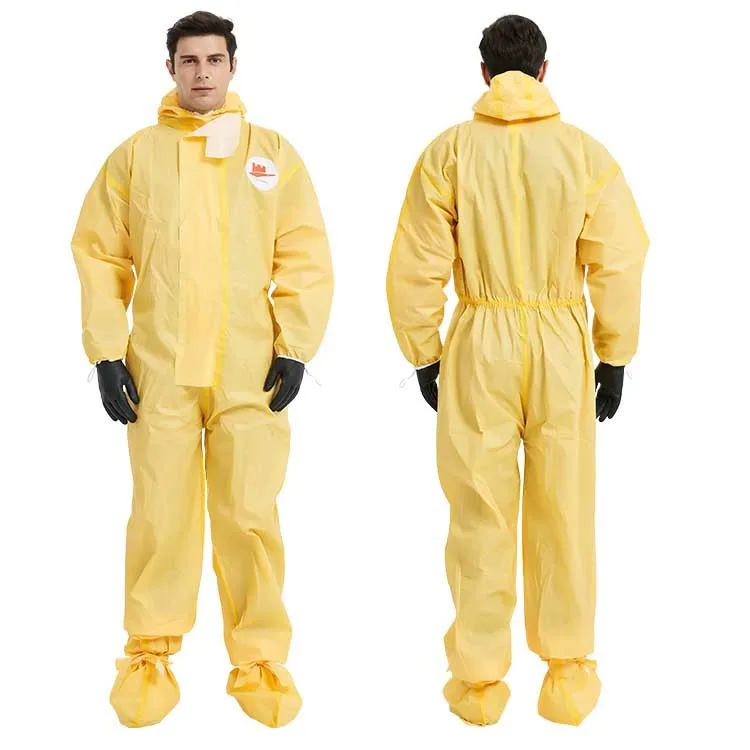 High performance chemical high quality suit Type 3/4/5/6 levels coverall against chemical jets and sprays safety clothing