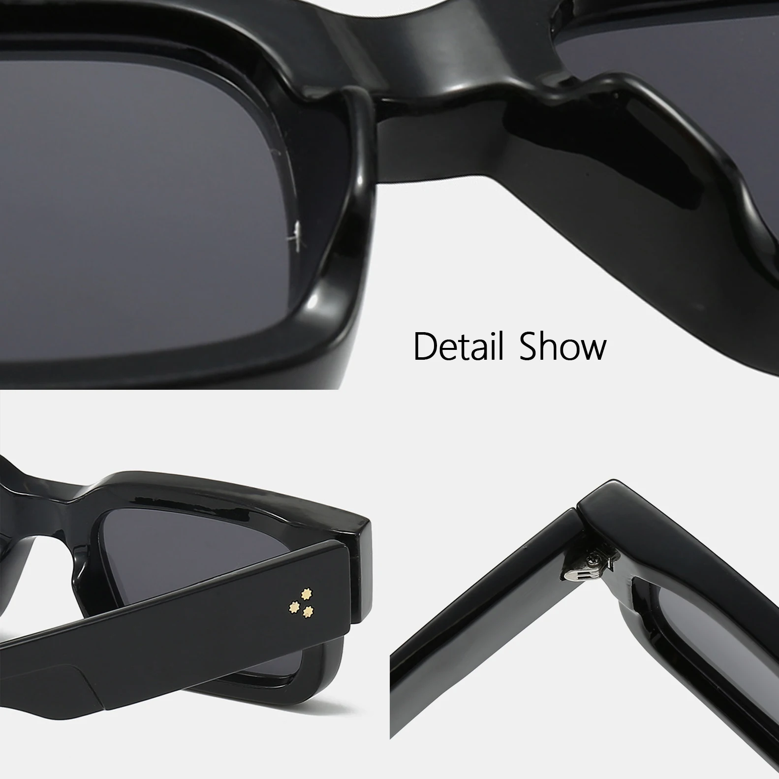 Hot Sale Fashion Trend Anti UV Thick Frame Small Retro Shades UV400 Men Women Classical Designer Brand Square Vintage Sunglasses