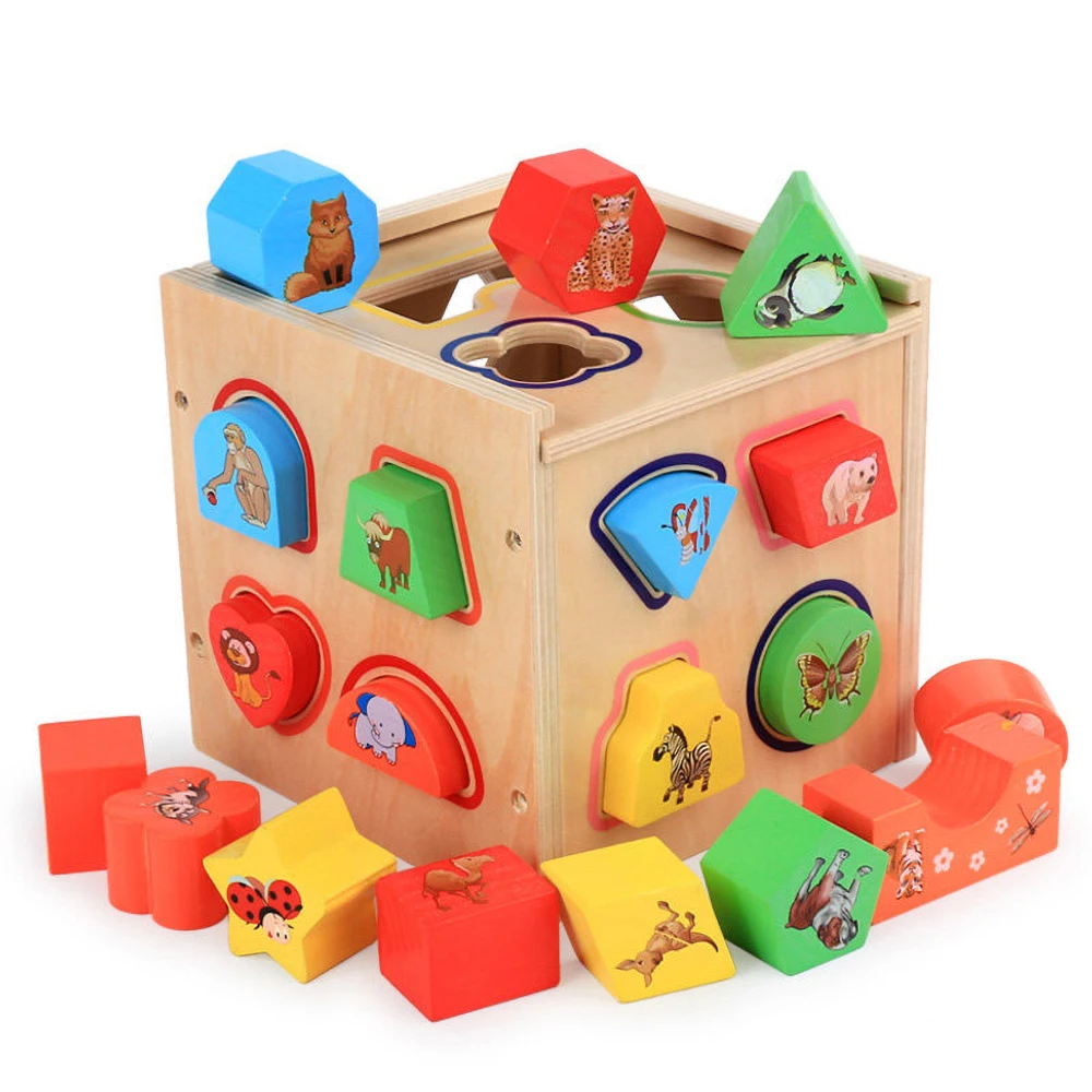 Кубические игрушки в форме сортировщика, деревянные строительные блоки, геометрия, обучение, соответствующие образовательные игрушки для мальчиков и девочек