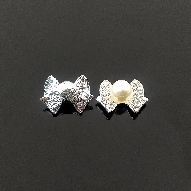 diy garment shoes jewelry accessories alloy material full CZ crystal rhinestone pearl buckle hairband making bowknot findings