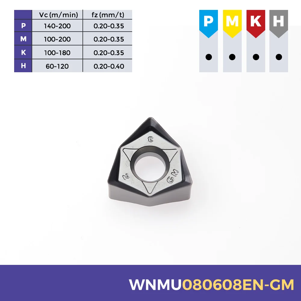 Tungsten carbide cnc cutting tool WNMU indexable milling inserts carbide machining