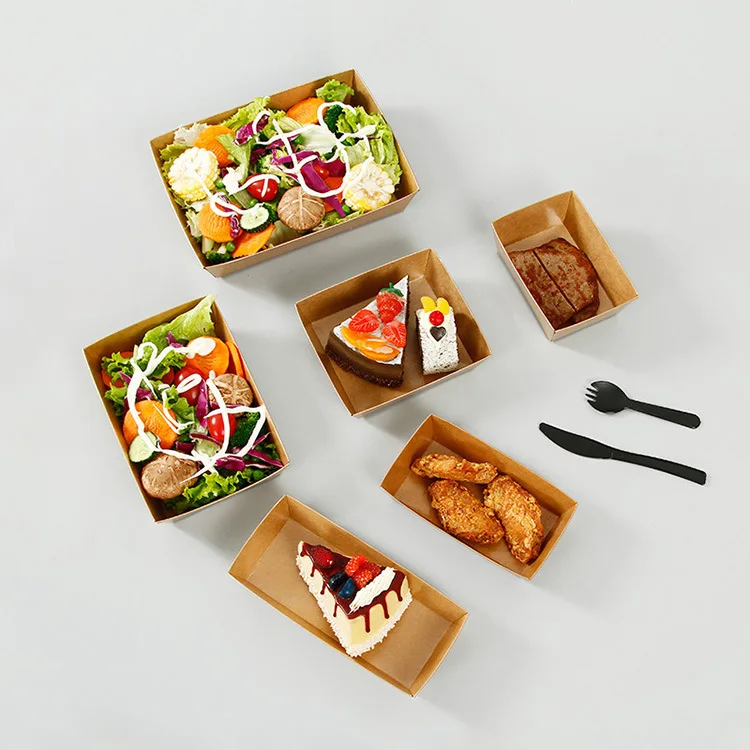 custom fast food packaging boxes disposable paper tray for food food safe packaging french fries box die cut box