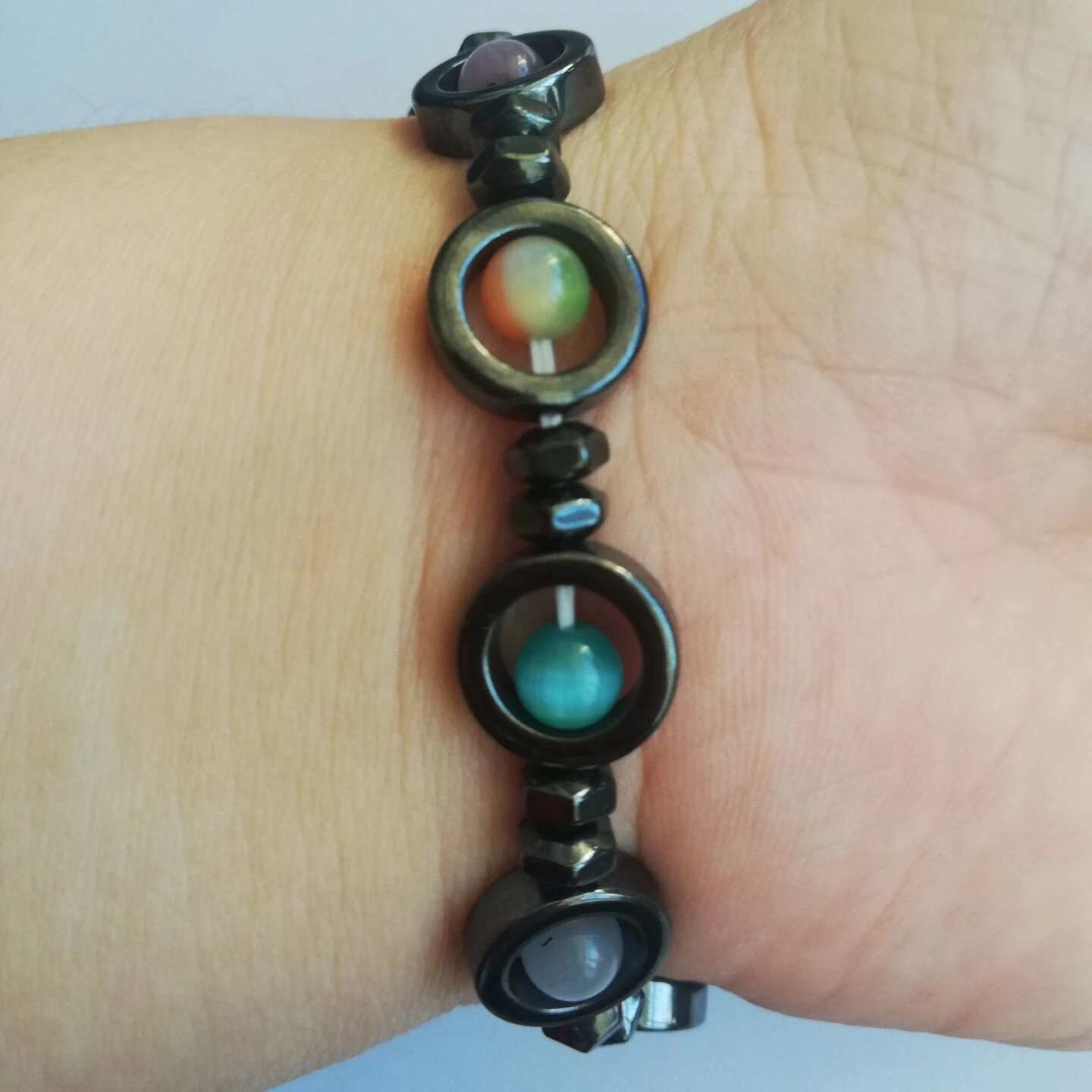 good luck circle magnetic hematite bracelet