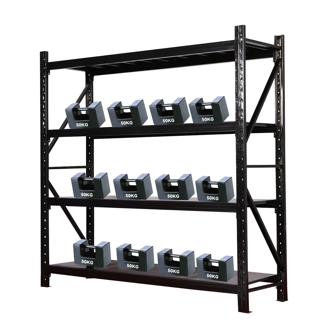 Складские длинные стеллажи промышленные средние широкоформатные для хранения