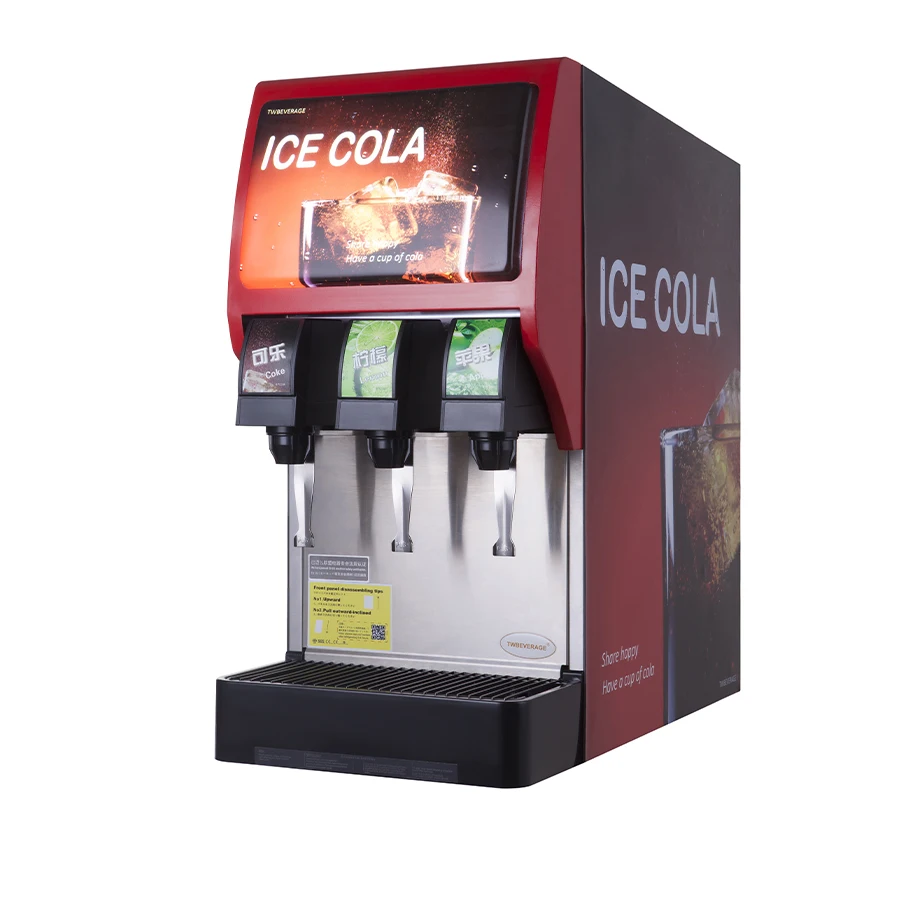 Post mix soda fountain dispenser cola making machine with BIB and tank syrup system