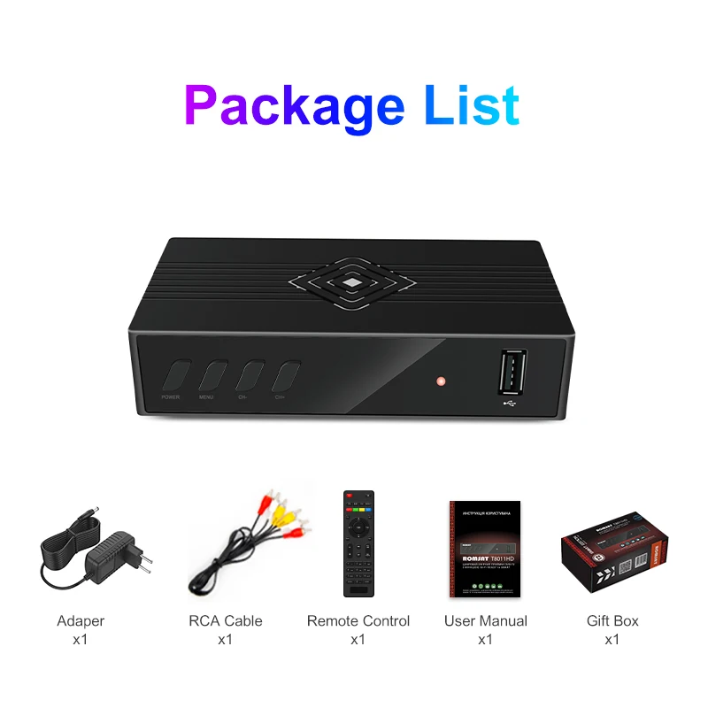 OEM/ODM Заводская поддержка нескольких языков DVB-T2 ТВ цифровые тюнеры бесплатная доставка MeeCast HD DVB T2 приемник приставка