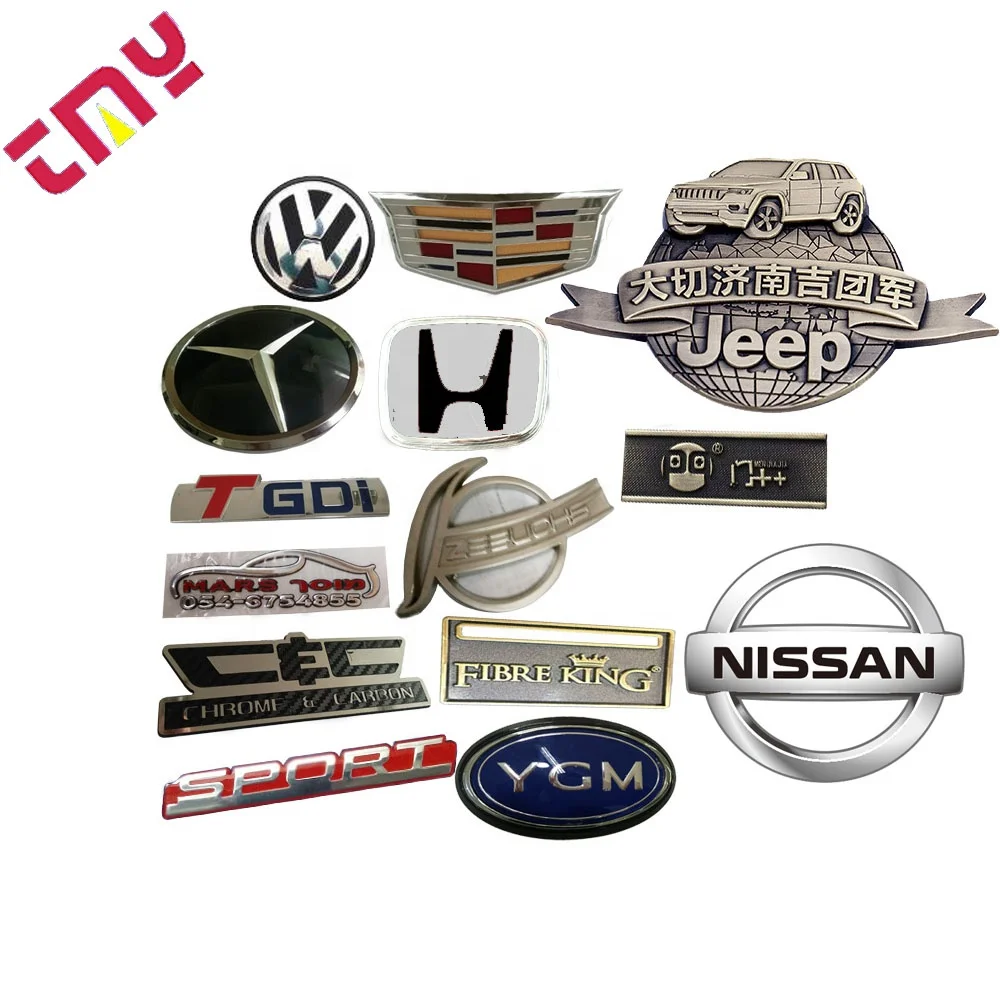 Custom Funny Unique 3D Black Gold American Metal Car Badges Auto Emblems With Your Own Logo For Sale