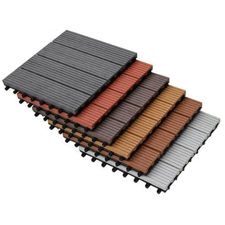 Wood Plastic Tiles  Wpc Waterproof Composite Decking Outdoor Wood Flooring 300mm * 300mm