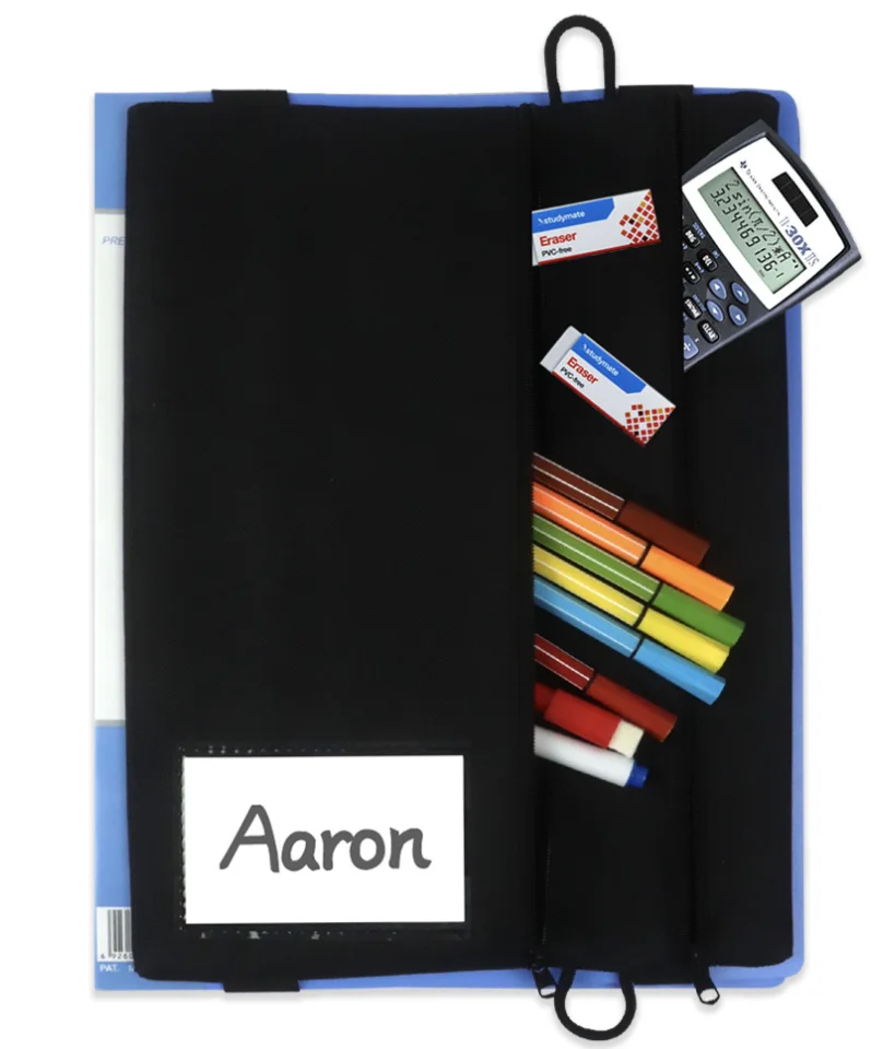 Kindergarten School Canvas Teacher Carrying Zipper Bag Folder Classification Stationery Storage Organizer Pen Sticker Pocket
