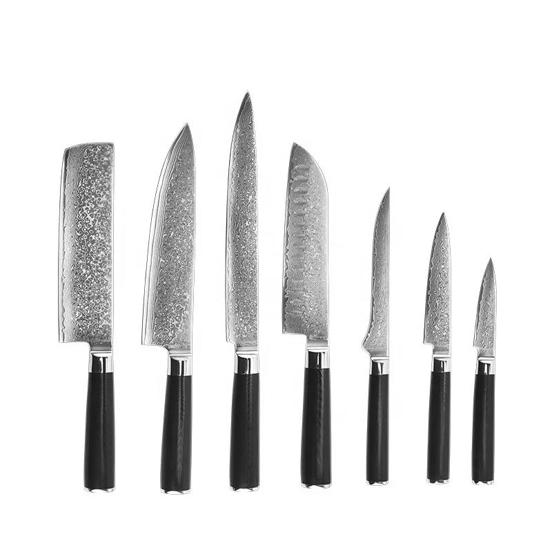 Рукоятка из дамасской стали G10 поварской Чоппер универсальный нож для очистки овощей кухонные Дамасские Ножи