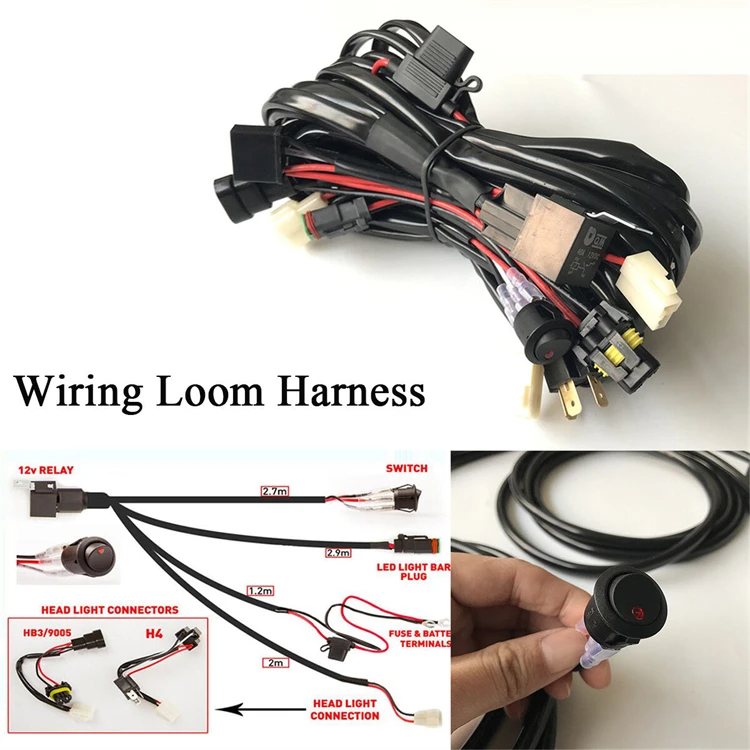 NEWWIND Led Headlamp Power Supply Reinforcement for Motorcycle Truck Car ATV UTV Relay Wiring Harness Kit for LED Fog Light Bar