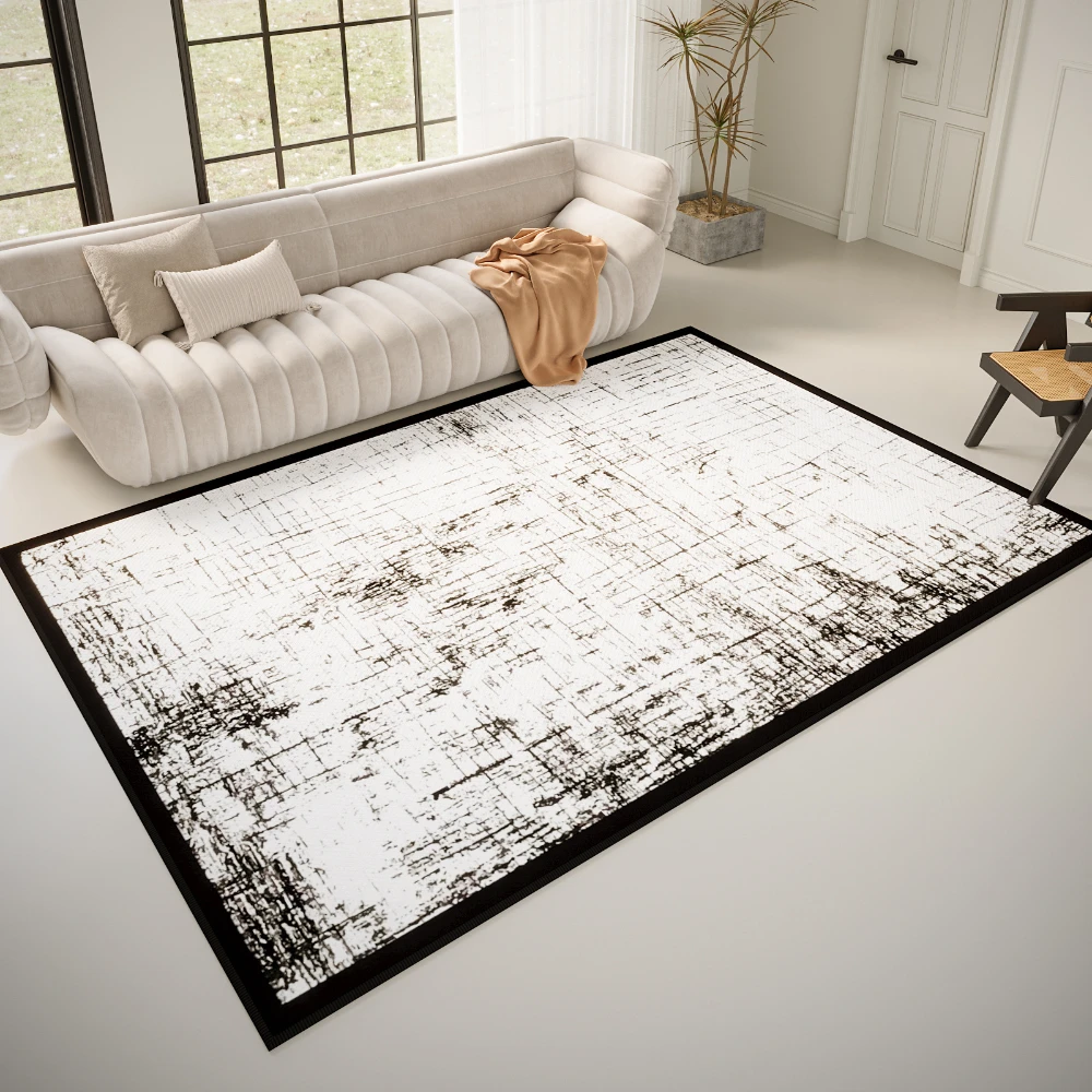 Rugs living room large luxury black grey