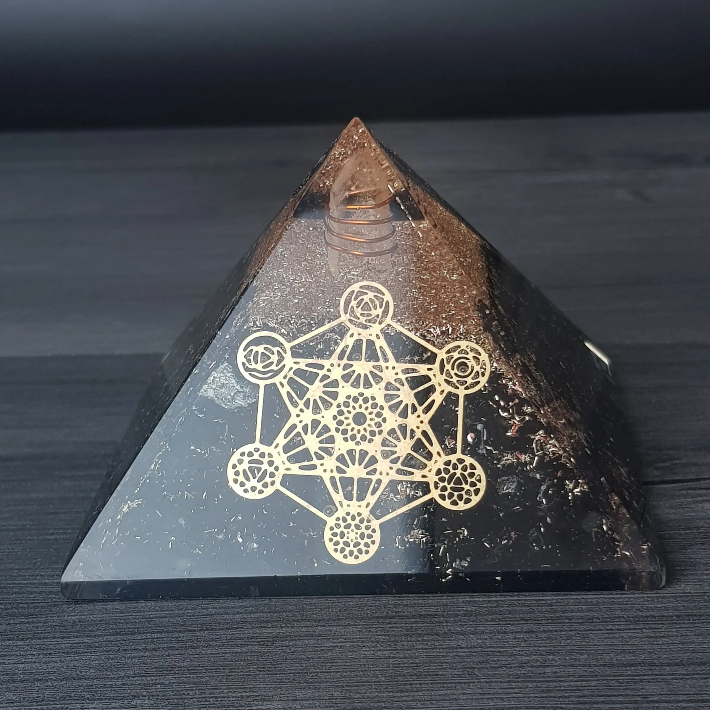 Orgone Metatron Black Tourmaline Pyramid Wholesale Crystal For Reiki Healing And Crystal Healing Stone