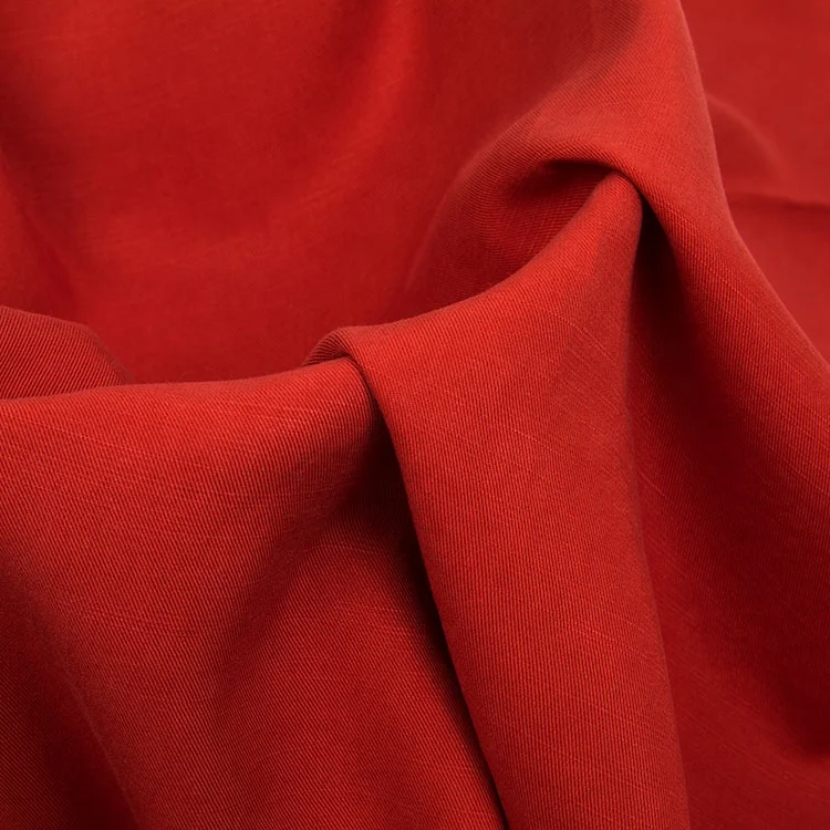 15061 # lyocell Смешанная льняная саржа Бамбуковая ткань тканая Женская ткань