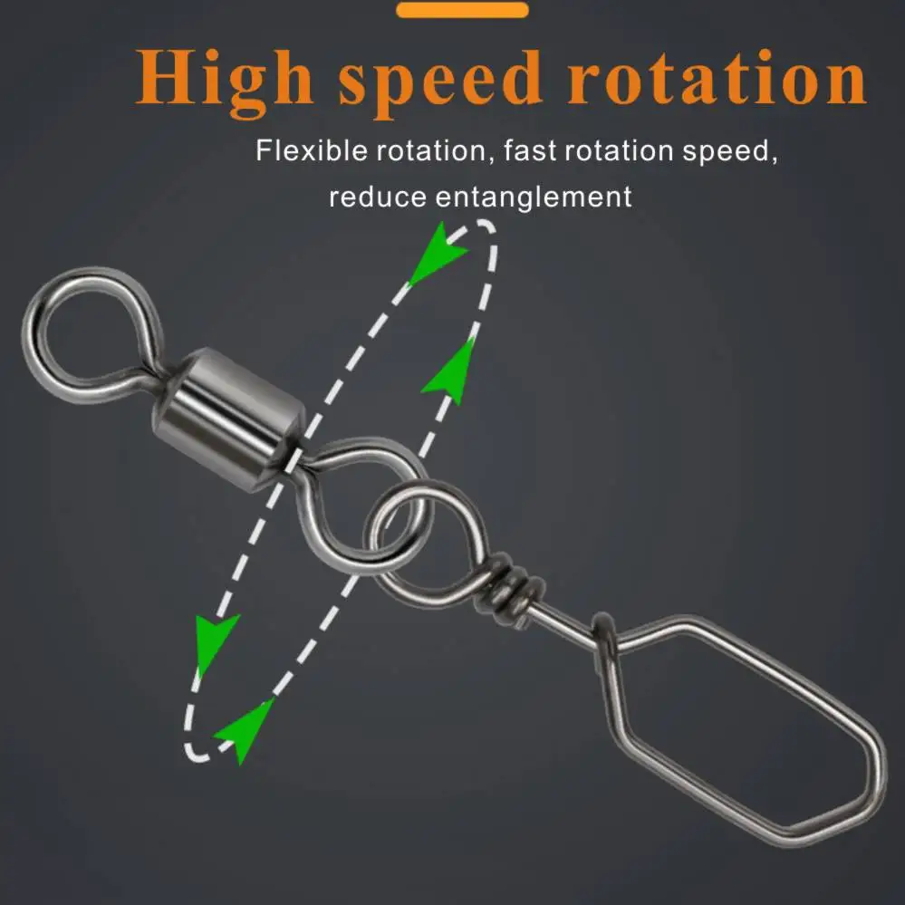 Ocean boat Fishing Connector Rolling Swivels With Square Snaps Stainless Steel Fishing Lure Swivel Hook
