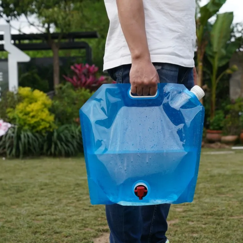 Collapsible Camping Accessories Outdoor Folding Water Carrier Tank Foldable Water Container Bag Plastic Water Container