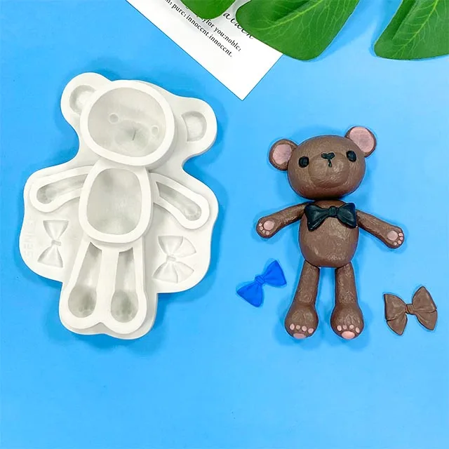 Bear Chocolate Silicone Molds 3D Breakable Teddy Bear Chocolate Mold  Valentines Day Smash Bears Mousse Cake Dessert Baking Jell