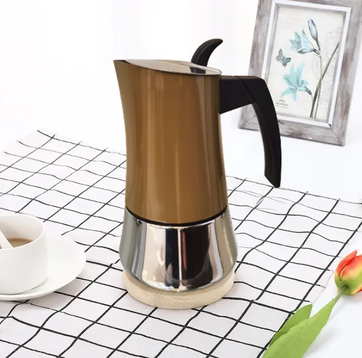 SIYUE Stainless Steel Electric Coffee Machine Maker Espresso Machine Coffee Maker Mocha 2 Cups Moka Pot Coffee Gift Set 9156