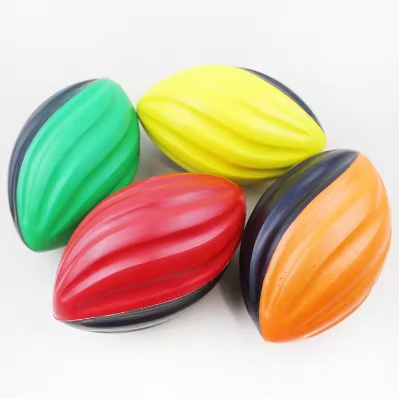 Custom Logo PU Foam Spiral swirl Football Rugby Stress Ball