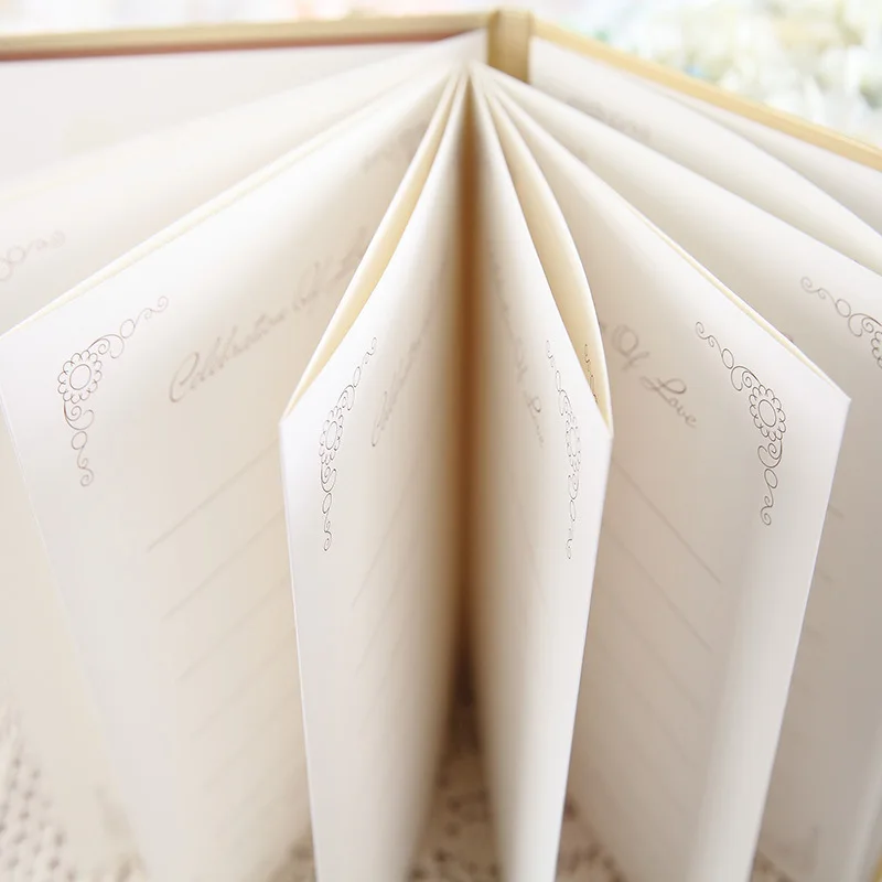 White wedding book guestbook gold foil Birthday wedding guest book