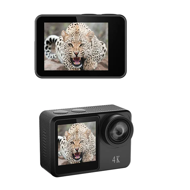 Спортивная Экшн-камера Go pro, Водонепроницаемая видеокамера 4K с Wi-Fi, двойной экран 2021 дюйма, сенсорный экран, экран 2,0 дюйма, IPS-дисплей 1,5 дюйма, гироскоп