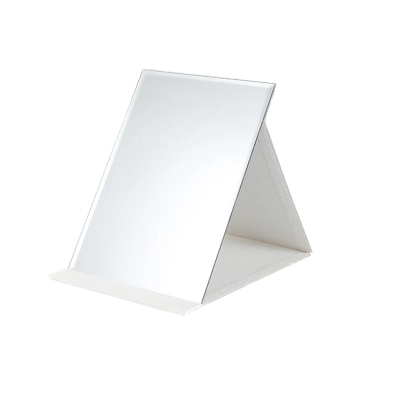 Новинка складные настольные зеркала для макияжа портативные кронштейны из ПУ бытовые квадратные одно косметическое зеркало оптовая продажа