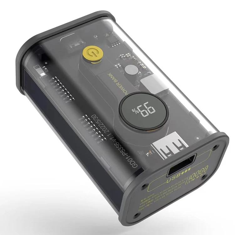 FRS New Product Transparent Digital Display Power Banks Fast Charging 10000mah Power Bank