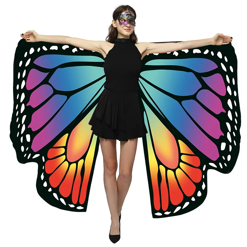 Halloween Costumes Butterfly Wings for Women Adults Double-Sided Printing Fairy Wings Cape Party Dress Up Carnival Party Outfit