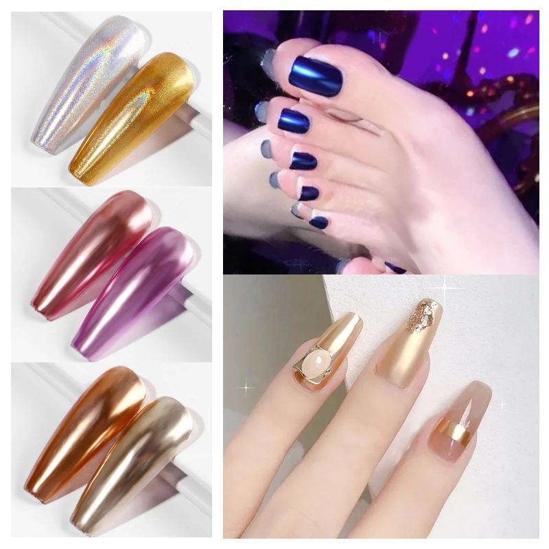 12 Colors Nail Art Chalk Magic Metallic Color Mirror Powder Laser Gold And Silver Solid Aurora Air Cushion Pen