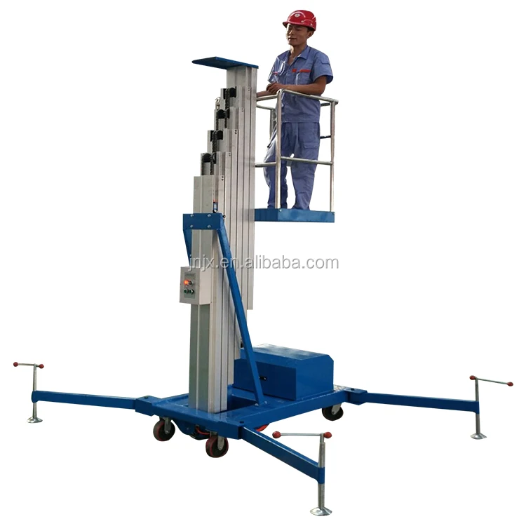 Mobile Push Around Personal Lift Vertical Mast Lift Manual Electric Single Person Portable One Man Lift for Sale