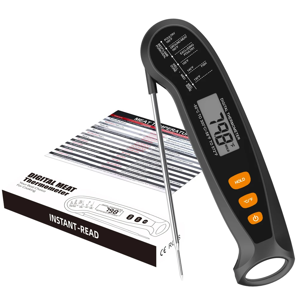 Folding wifi waterproof food thermometer digital meat thermometers for cooking - waterproof