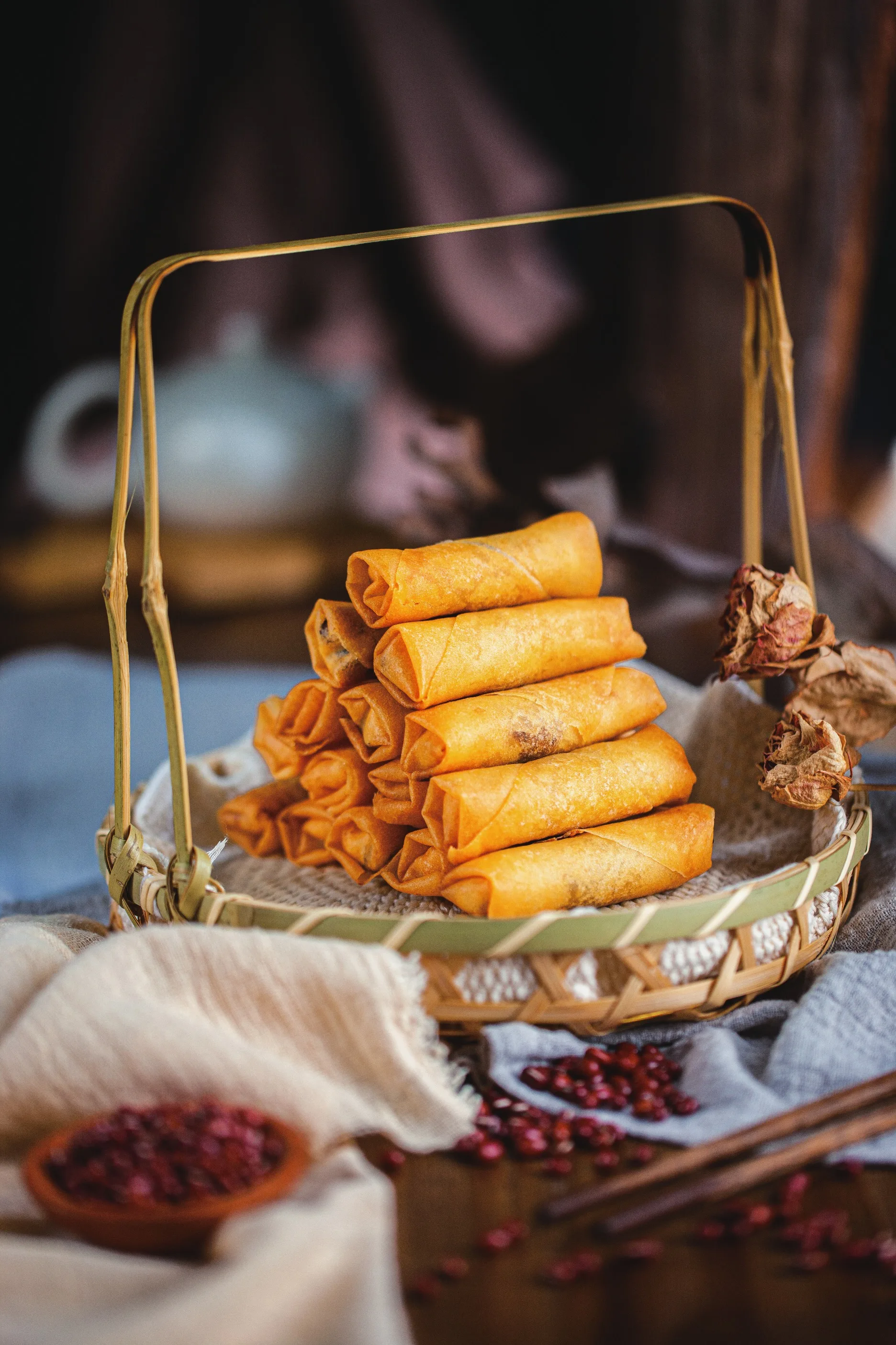 Traditional Food Freshly Selected Ingredients Fried Cooking Frozen Spring Roll Box Packaging Freeze Chinese Crispy Sweets 9 Kg