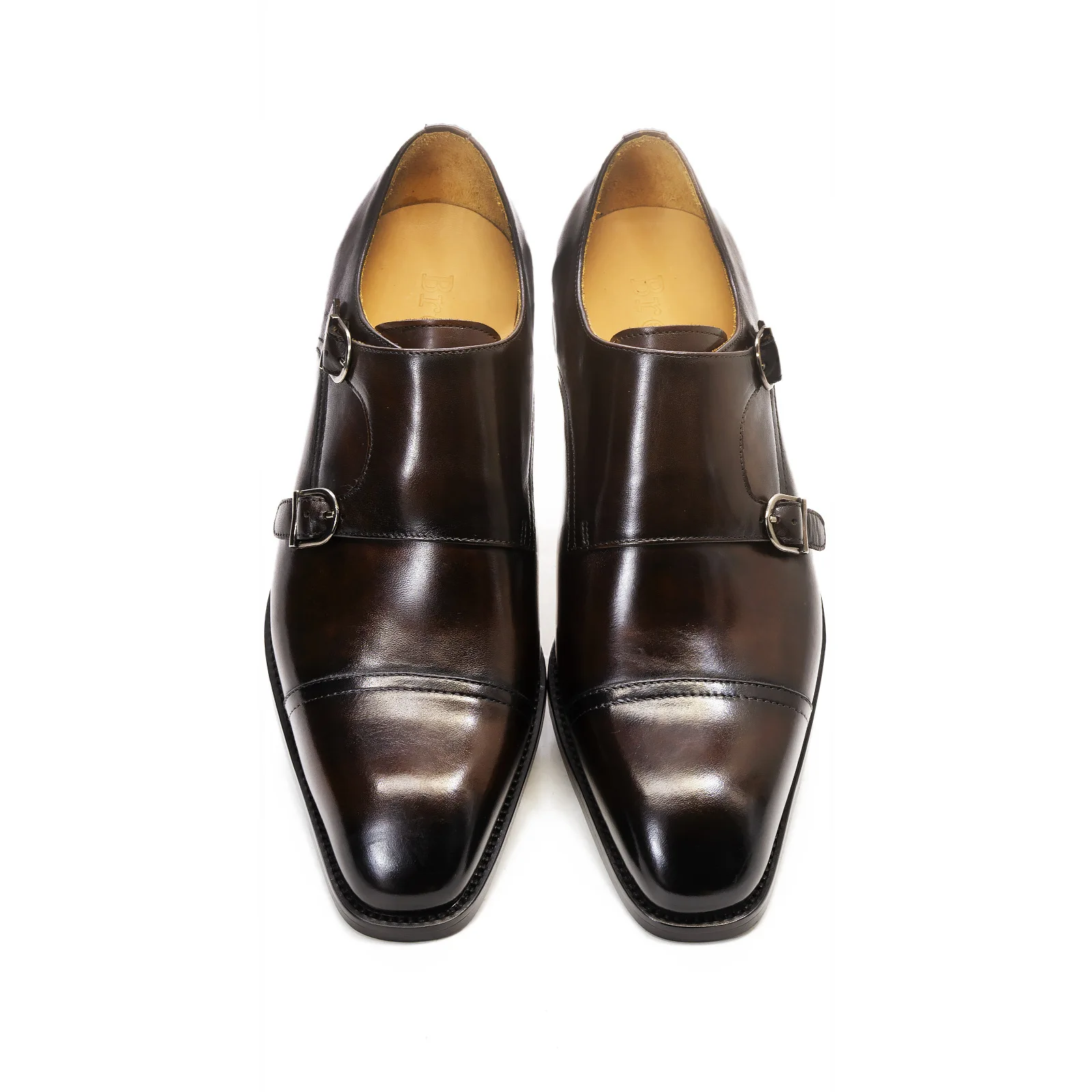 888-02 High Quality US Size Italian Style Casual Leather Shoes For Men Monk Strap Moccasin Slip On Handmade Dress Shoes Oxfords