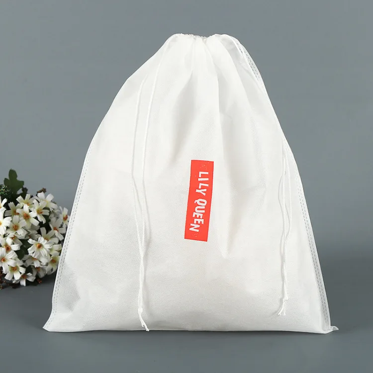 Cheap disposable non woven fabric drawstring protective shoe dust bag eco-friendly non-woven handbag dust bag