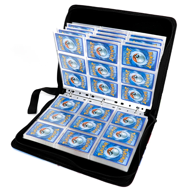 Custom 9-Pocket Full Art Trading Card Binder Fits 900 Cards with 50 Removable Sleeves for Photo Albums