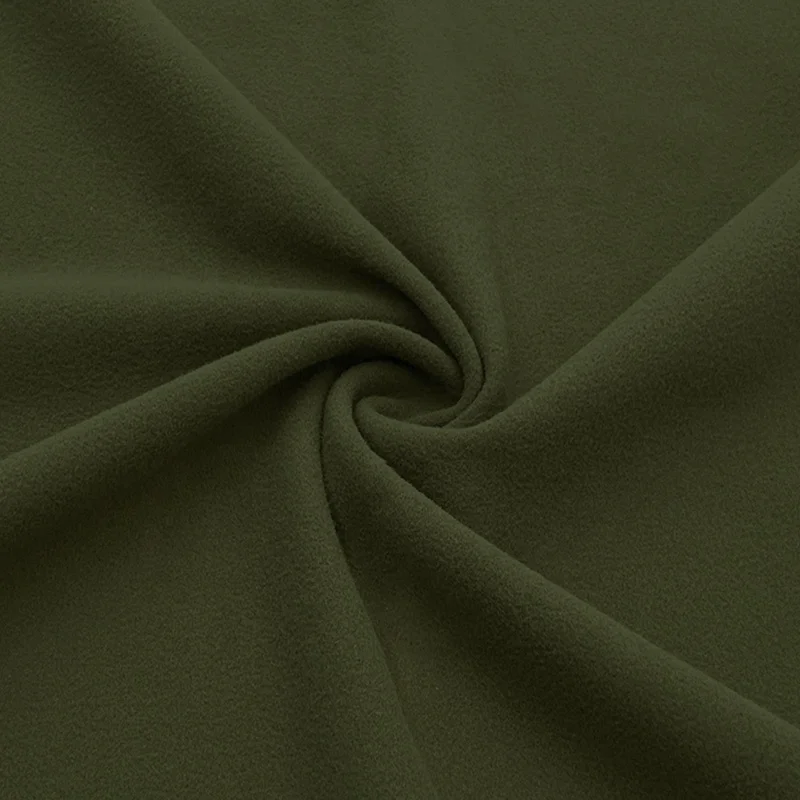 High quality warm fleece thick brushed elastane polyester spandex 4 way stretch fabric women activewear sports thermal suit