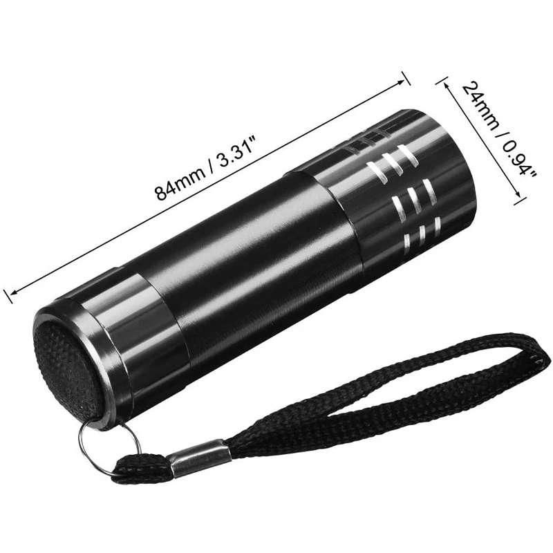Flashlight Mini Aluminum Ultra Violet 9 LED Flashlight Blacklight Torch Light