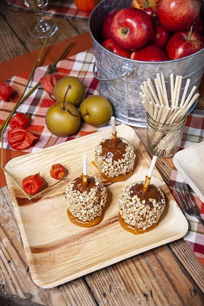 10 Inch Square palm leaf disposable plates for party Compostable Eco Friendly palm leaf plates set biodegradable plate