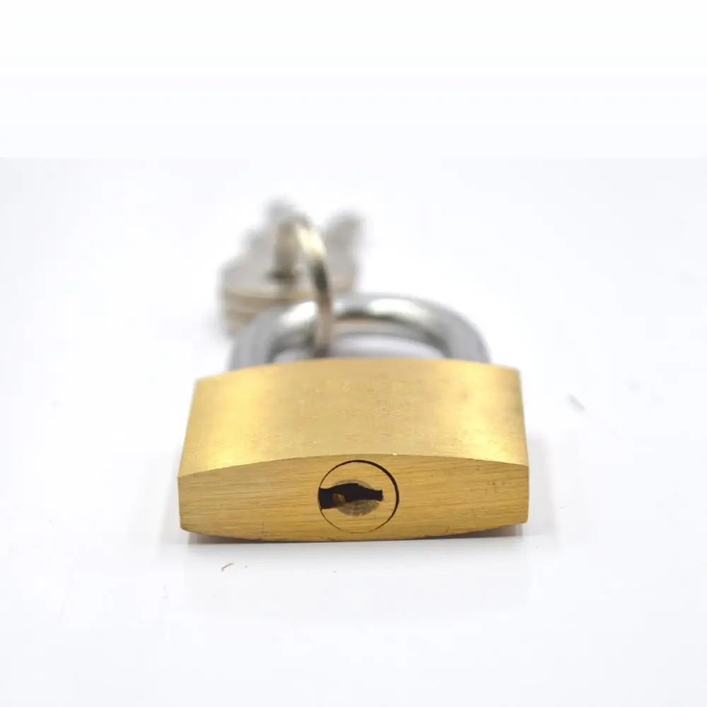 Brass Padlock Set High Security Height Hardened Steel Door Lock Key Set Shackle