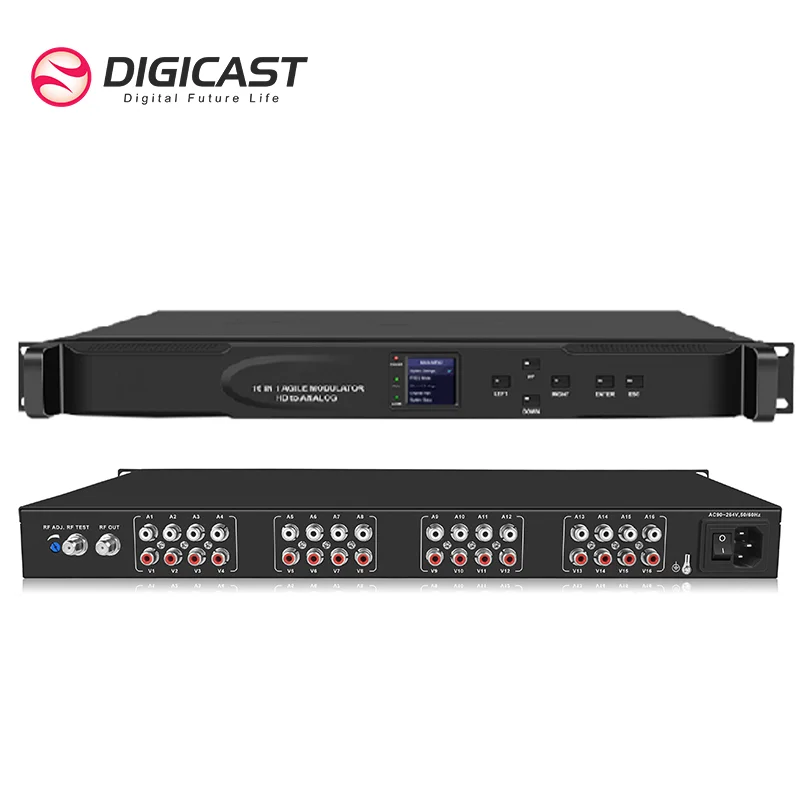 Оборудование для ловли HD-модулятор CATV 16 в 1 CVBS к RF аналоговый