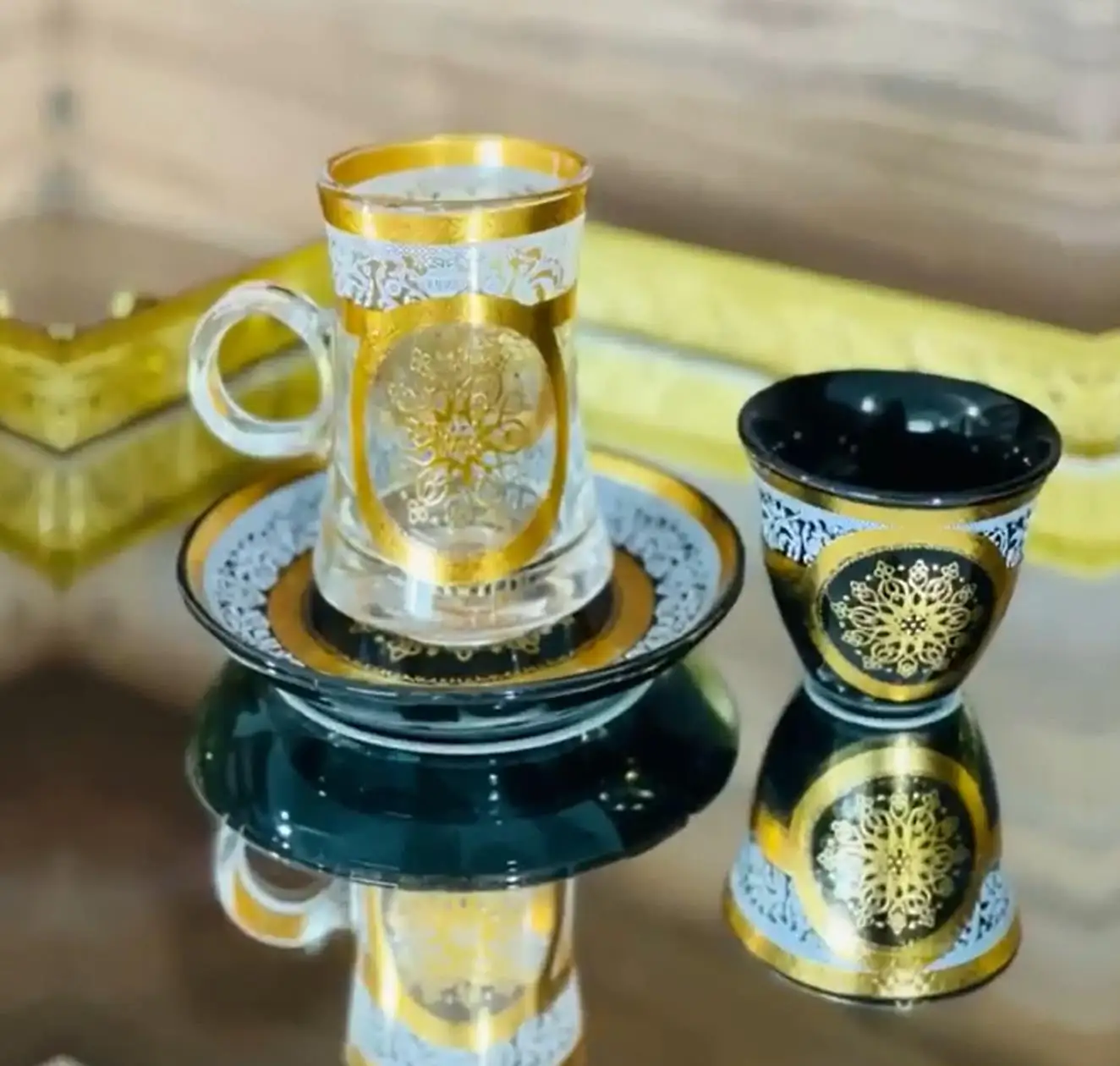 Легкая Роскошная Турецкая кофейная чашка эспрессо и блюдце чайный набор подарок для отеля вечеринки украшение дома