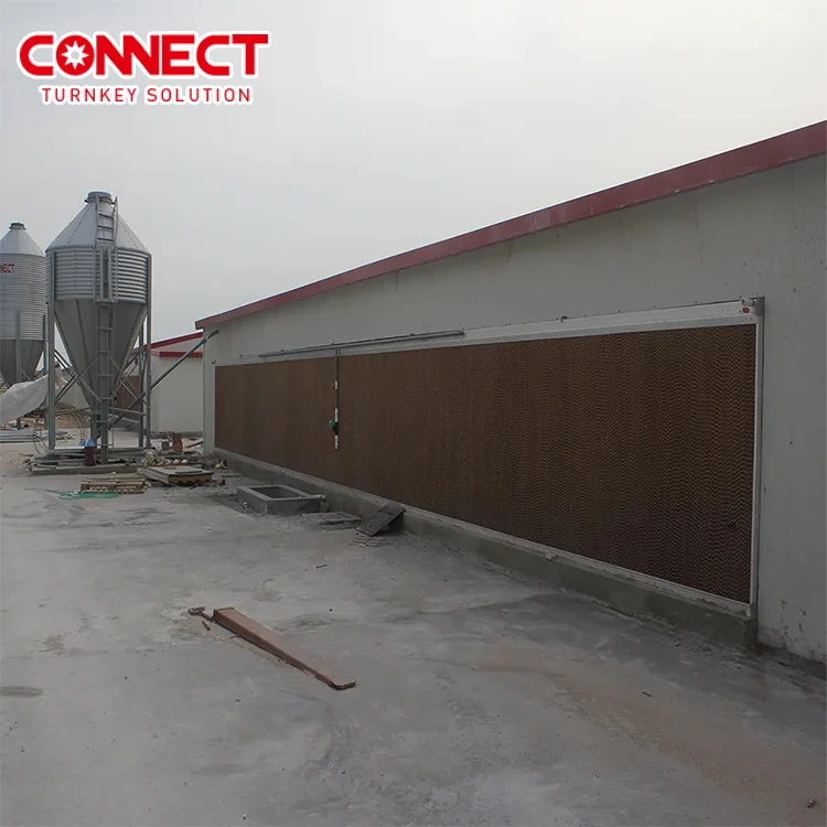One Stop Service Automatic Poultry Chicken Broiler Breeder Layer floor Coop Fiber Paper Water Evaporative Cooling Pad System