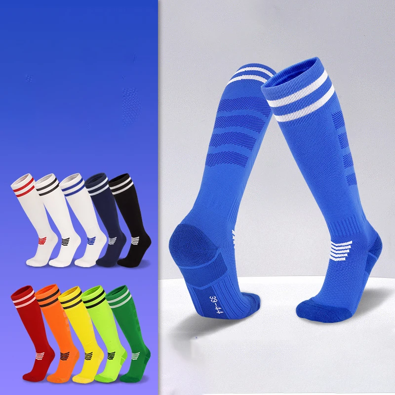 Wholesale Dispensing Towel Bottom Outdoor Over Knee High Sock Hockey Anti Slip Long Football Socks