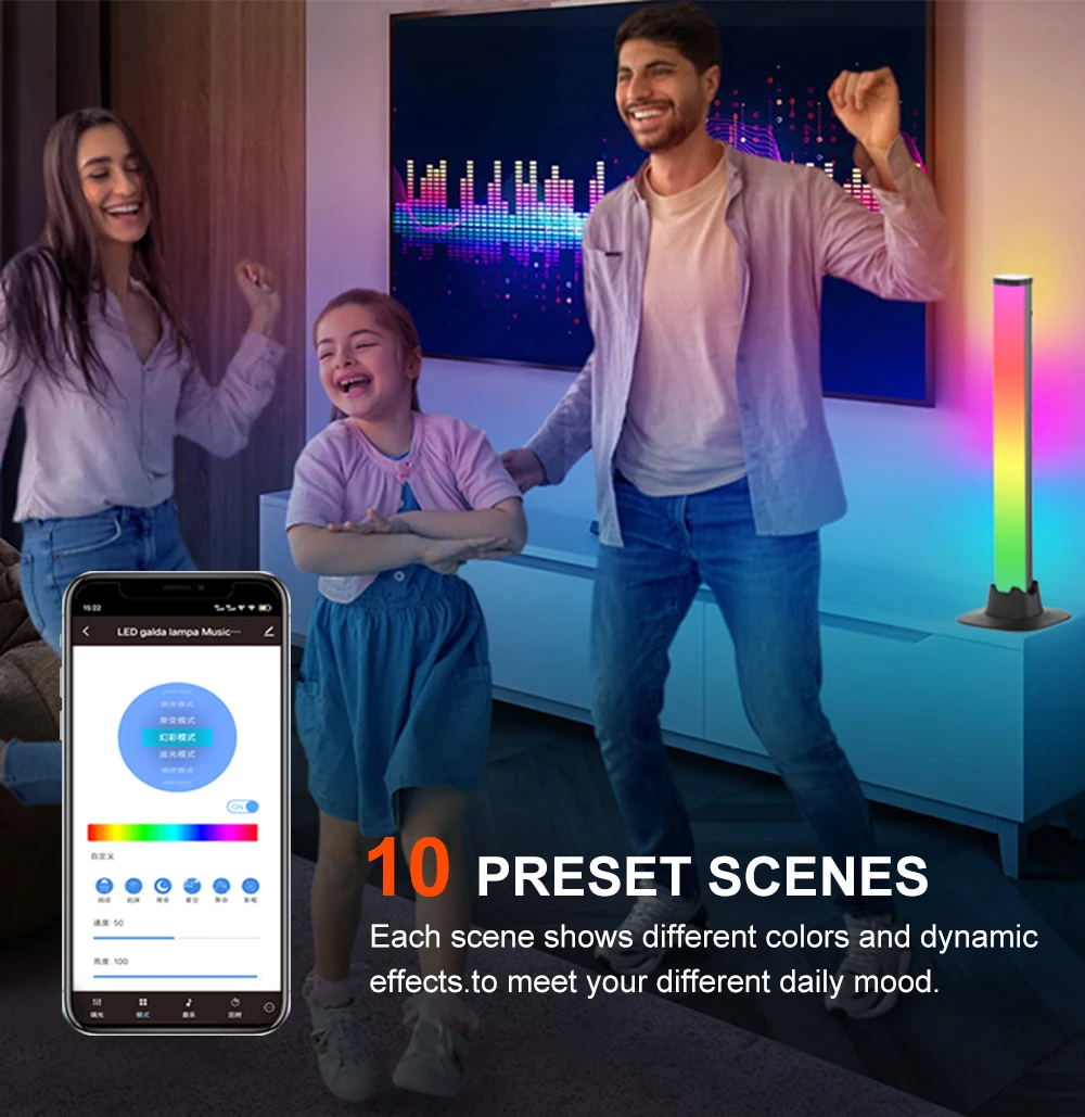 Hot Selling Rgb Remote Touch Control Led Stand Portable Decorative Creative Table Light Music Atmosphere Light