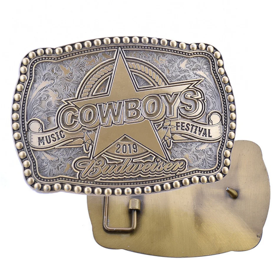 Metal belt buckle manufacturers designer  cowboy leather belt with buckle for men