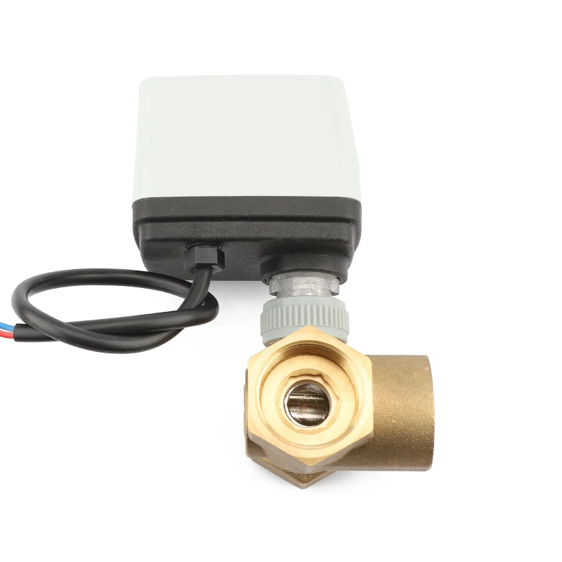 AC/DC 12V/24V Electric Control Actuator 1 Inch Brass Ball Valve with 6W Only Open for Water Media OEM Customizable