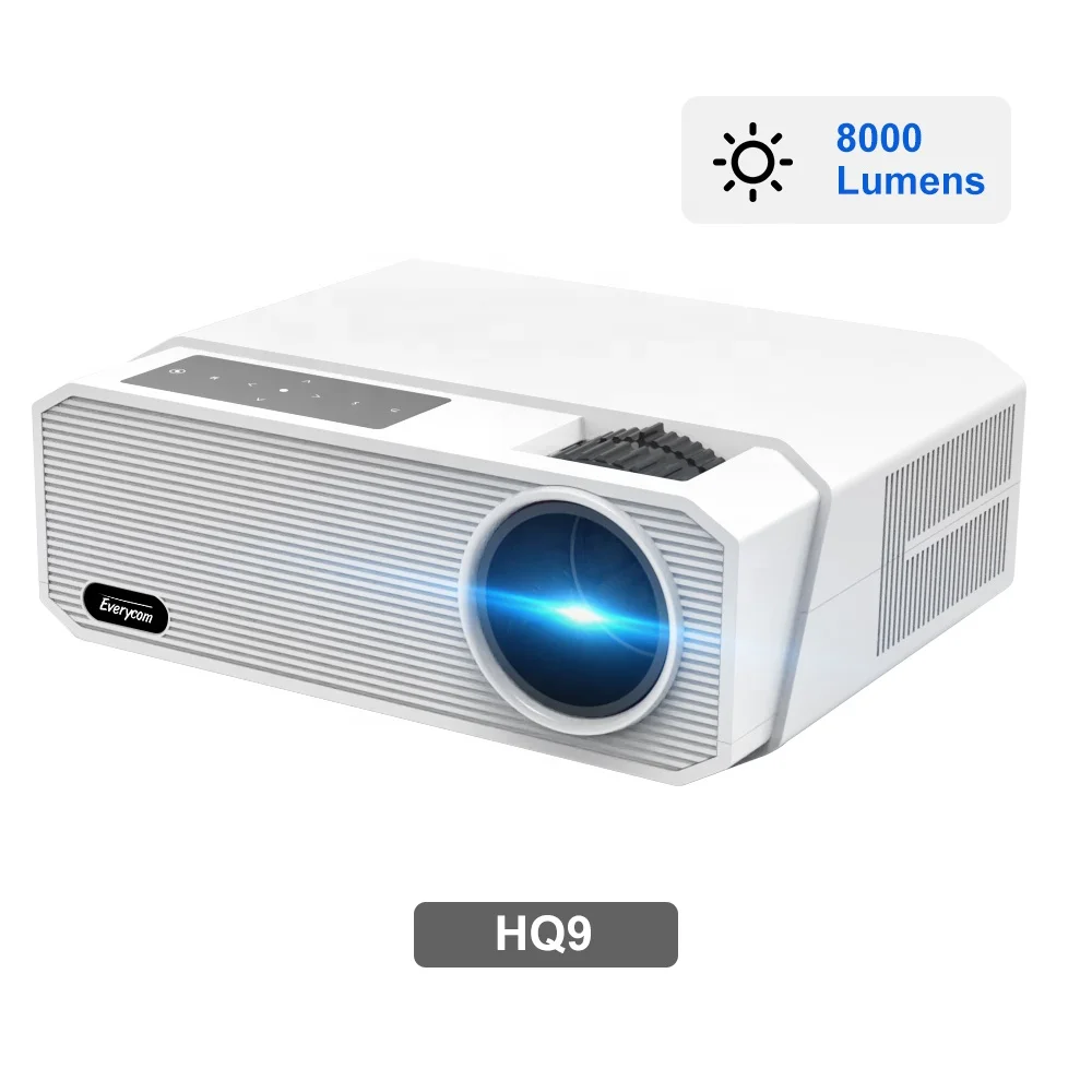 Everycom HQ9 Hot Selling 1080P Projector 4K Support LCD LED 8000 Lumens Video Projector For Outdoor