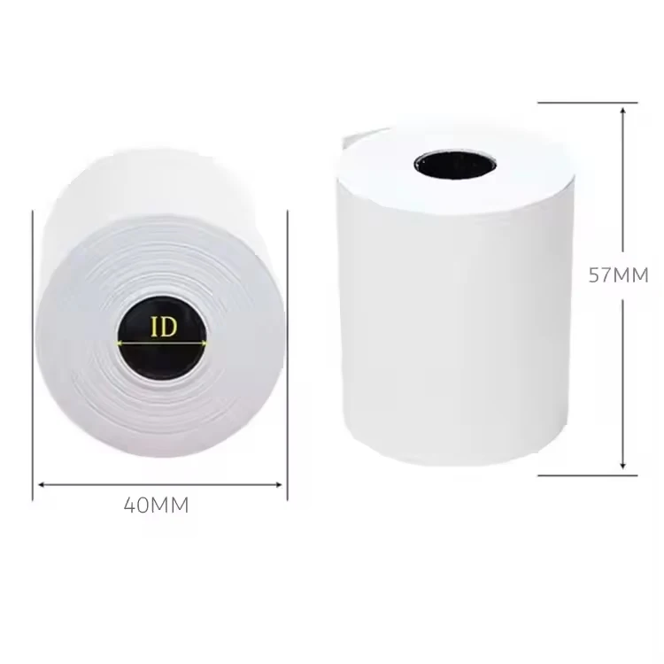 China factory 57mm till roll 2 1/4 receipt paper 48g billing printed cash register pos paper thermal paper roll 57X40