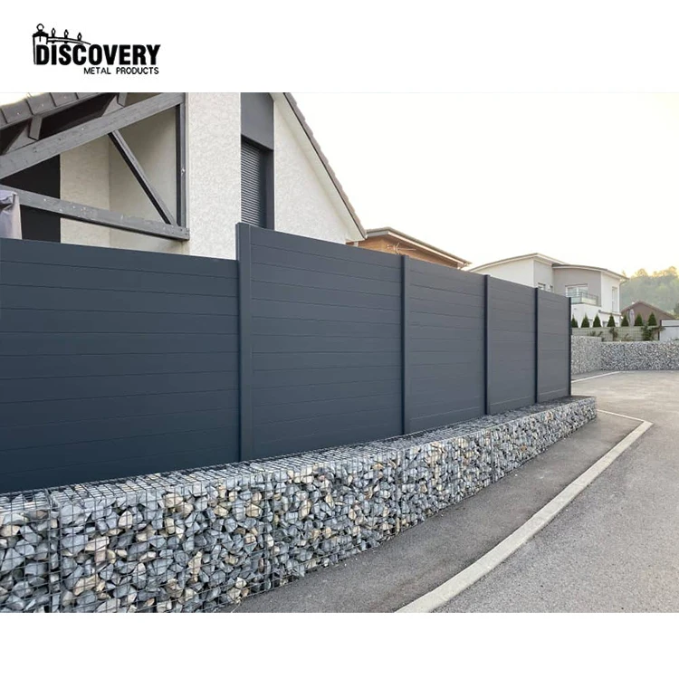 outdoor powder coated black aluminum privacy fence