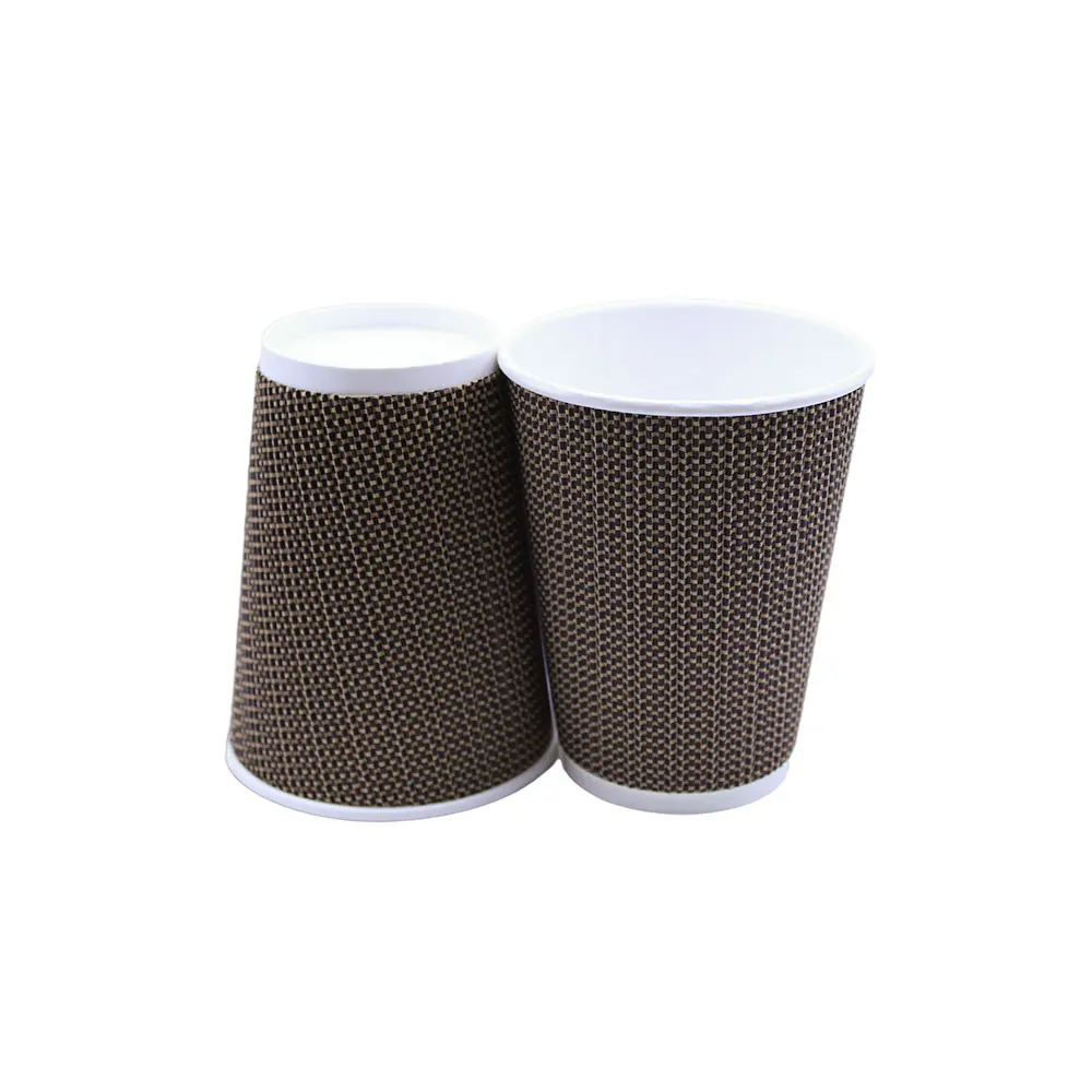 Superior Design Double layer corrugated scald proof paper cup Disposable coffee cup Environmentally degradable cup